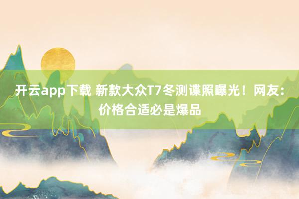 开云app下载 新款大众T7冬测谍照曝光！网友：价格合适必是爆品